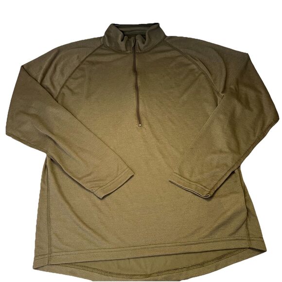 Halys Sekri Pullover Large PCU Level 1 Shirt Brown Military Long Sleeve 1/4 Zip - Picture 1 of 8